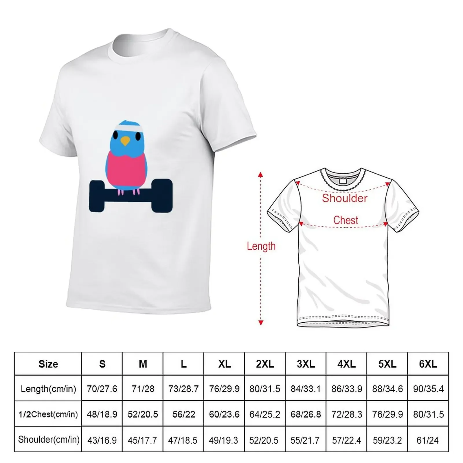 Workout Budgie T-Shirt boys t shirts korean fashion Short sleeve graphics t shirt Men's t-shirts