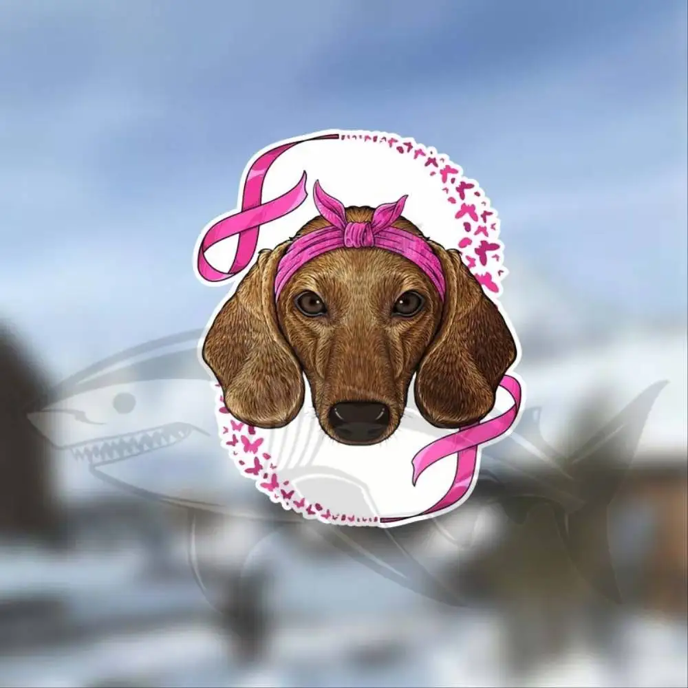 Dachshund Breast Cancer Survivor Awareness Vinyl Decal Sticker For Car Phone Laptop Wall Window Waterproof Stickers For Decorati