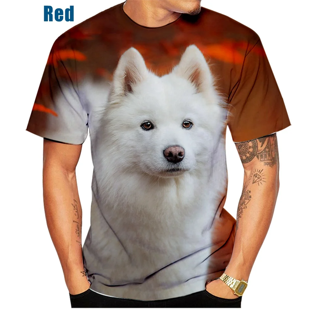 Animal Dog 3D Printing Cute Samoyed Dog Pattern Men's Short