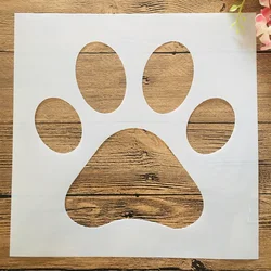Plantillas de capas DIY de pata de perro de oso, pintura de pared, álbum de recortes, plantilla decorativa de álbum de relieve para colorear, 30x30cm