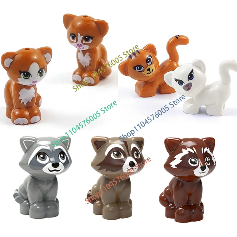 MOC Wild Animals Building Blocks Set Monkey Cow Bear Orangutan Leopard Snake Camel Mini DIY Model Compatible Bricks Kids Toy T19