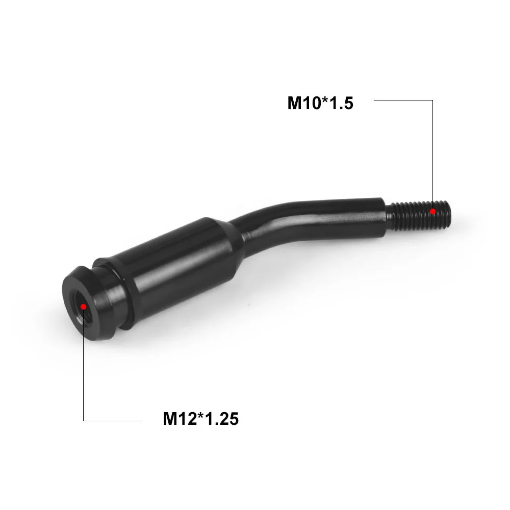 M10*1.5 Gear Shift Shifter Stick Lever 13CM Bent Extension Short shifter Internal thread：M12*1.25 With Three Adapters