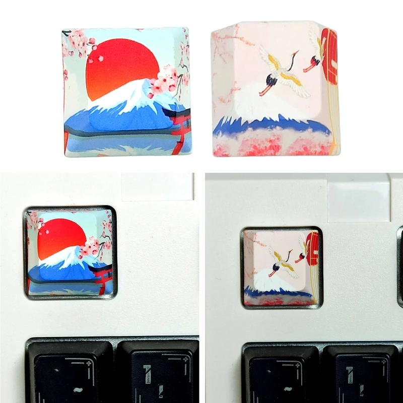 High PBT R4 Keycap Cherry Profile Dip Dye Sculpture Mechanical Keyboard Keycaps Mount / Flying Crane Personalized Top Quality