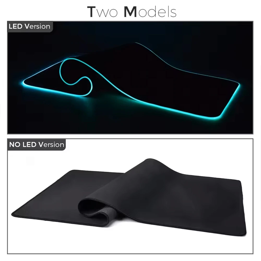 쿨 가치아쿠타 마우스 패드 RGB 게이밍 마우스 패드 XXL, 확장된 표면, 미끄럼 방지, 부드러운, LED 조명, 완벽한 데스크 매트