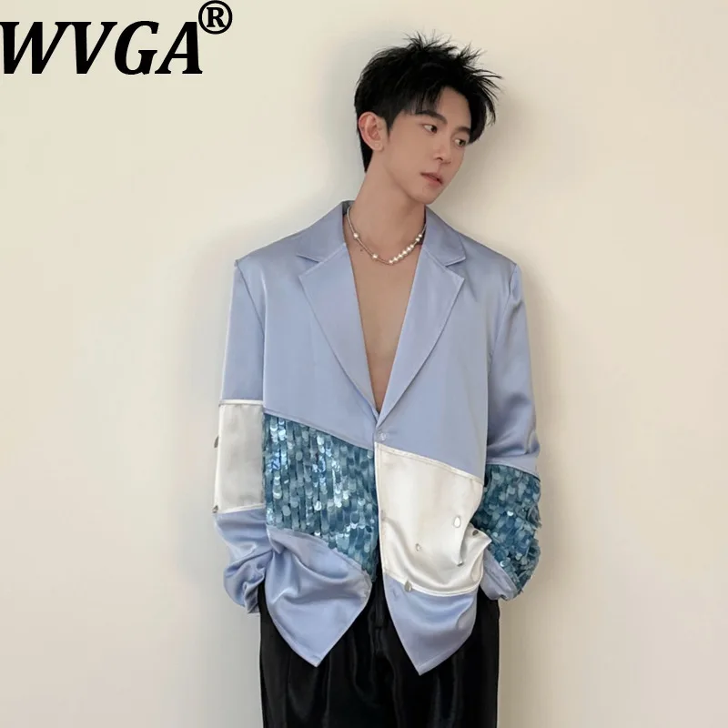 

WVGA 2026 Spring Summer New Man Tide Acetate Design Trendy Silky Sequin Tassel Long Sleeved Shirts Niche Chic Casual Tops W21411
