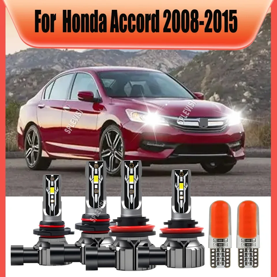 

9005 H11 LED White Headlight High Low Bulbs - Compact Design & Durable For Honda Accord 2008 2009 2010 2011 2012 2013 2014 2015