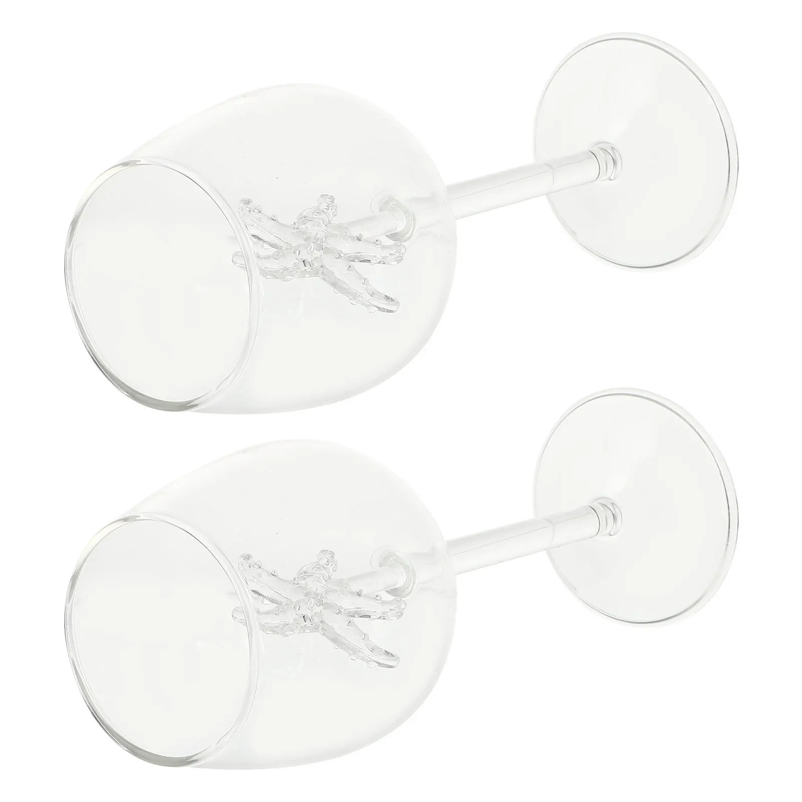 

2Pcs Red Wine Glass Exquisite Cocktail Glass Drinking Cups Simple Glassware for Bar Party Beverage Exquisite Drinking Cup