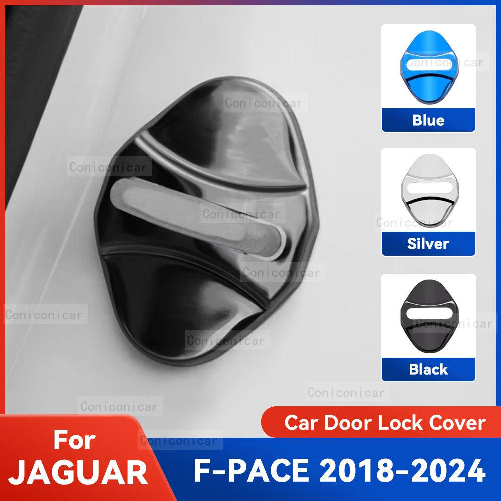 

Auto Car Door Lock Protect Cover Emblems Case Stainless Steel Decoration For JAGUAR F-PACE 2018-2024 Protection Accessories