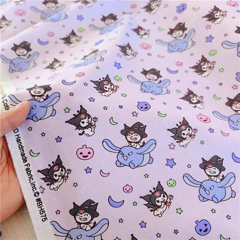 Sanrio My Melody Kuromi Fabric, 100% Cotton Fabric Sewing Material, DIY Quilting Fabrics, Sew Child Clothes, Dress Material