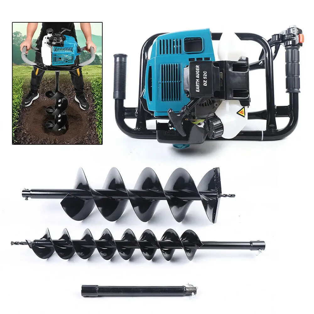 Drill Sets Powerful Double Screw Bit Digging Machine With Lengthening Rod for Collect Soil Samples and Drill Pole Holes