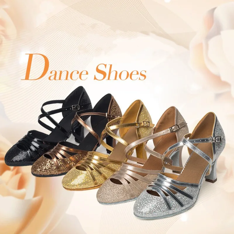 

New Arrival Women Latin Dance Shoes Ladies Soft Suede Sole Breathable Ballroom Tango Jazz Dance Snadals 5.5/7.5cm Heel 5 Colours