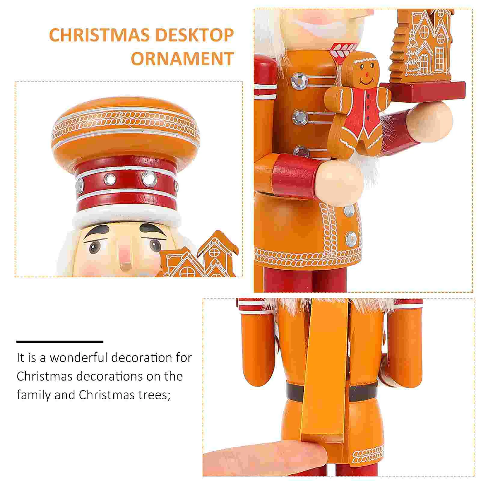 Nutcracker Ornament Halloween Toys Desktop Xmas Decor Puppet Table Runner Style Adornment Decoration Wood Supply