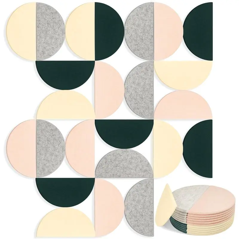 Semicircle Felt Acoustic Wall Decoration Panel Tiles Soundproof Cork Bulletin Boards Photo Foam Corcho Pared for Wall Home Decor