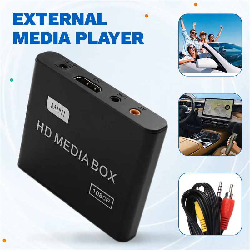 

【Shopper’S Favorite】AV Video Advertising Machine HD Multi-Function Advertising Machine For Cars For -Compatible EU Plug