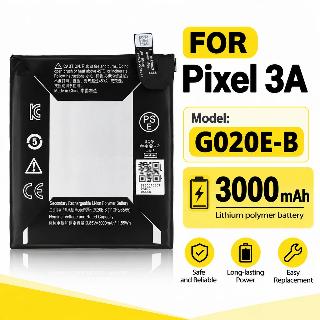 G020E-B 3000mAh Replacement Battery For Google Pixel 3a, Phone Battery Replacement for Google Pixel 3a Mobile Phone Cell