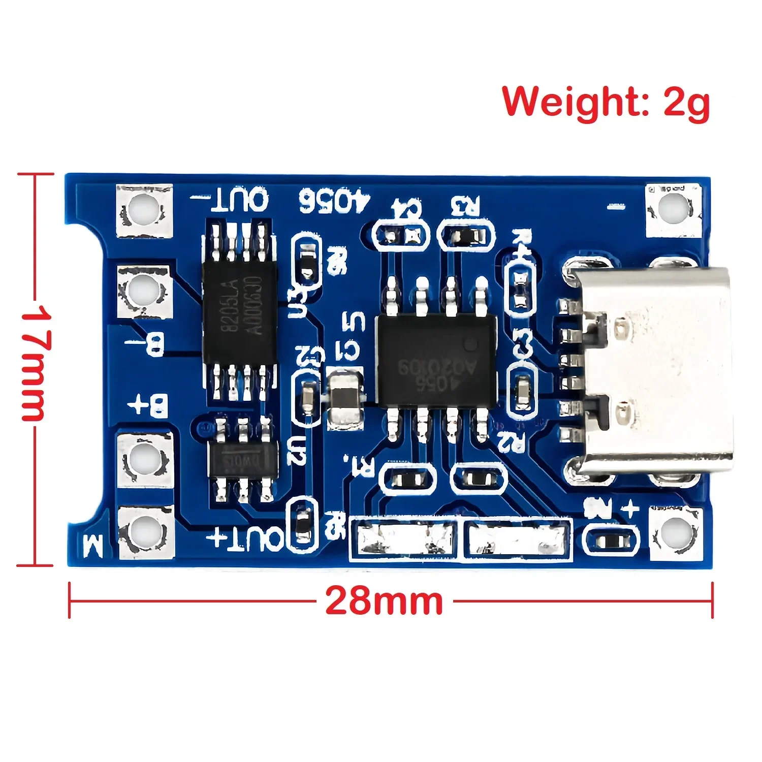 TP4056 5V 1A Micro USB Type-c 18650 Lithium Battery Charger Module Charging Board with Protection Dual Functions 1A Li-ion