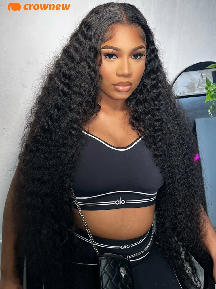 

Curly Human Hair Wig 13x6 HD Lace Frontal Wig Pre Plucked 13X4 Lace Front Human Hair Wig 200% Deep Wave Frontal Wig For Women