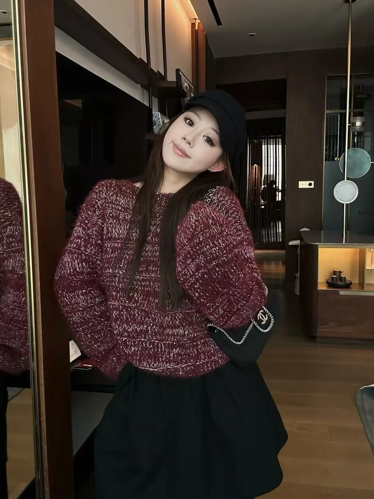 

Loose Fit adient Color Sequin round Ne Long Sve Soft Cozy Knitted Sweater for plus Size Women Casual Daily Wear