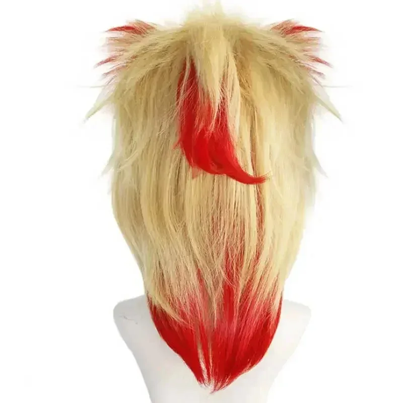 Pakaian Wig Fantasi Rengoku Kyoujurou Kostum Pembunuh Cosplay Setan Anime Pakaian Roleplay Pesta Halloween Pria Dewasa Menyamar