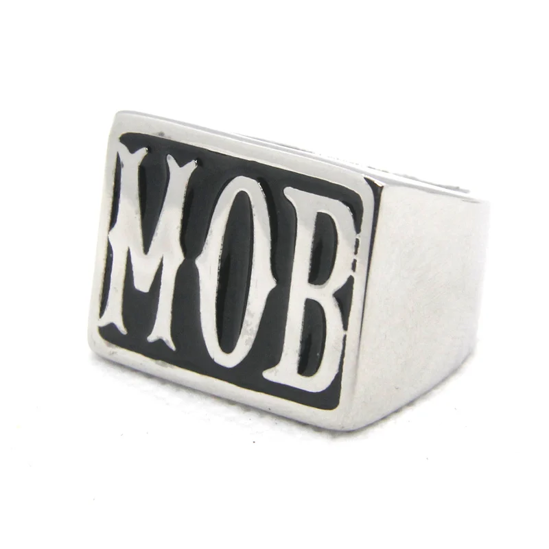 Solid  MOB Ring For Man 316L Stainless Steel Jewelry Punk Biker Man Ring Size 7-14 view 3