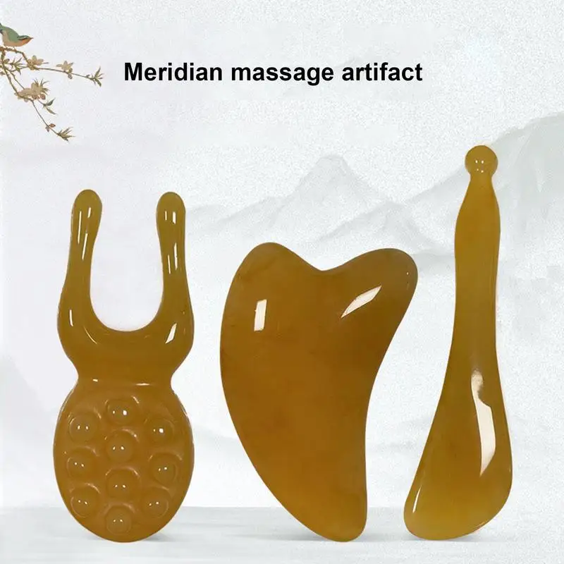 Herramienta de masaje Facial Gua Sha para el cuidado de la piel, masajeador Facial manual, herramienta de escultura Facial, resina Natural para el cuidado de la piel Facial