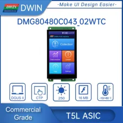 Dwin 4.3 Polegada 480*800 tft lcd hmi módulo de exibição ttl uart ips capacitivo/tela sensível ao toque resistive para arduino dmg80480c043_02w