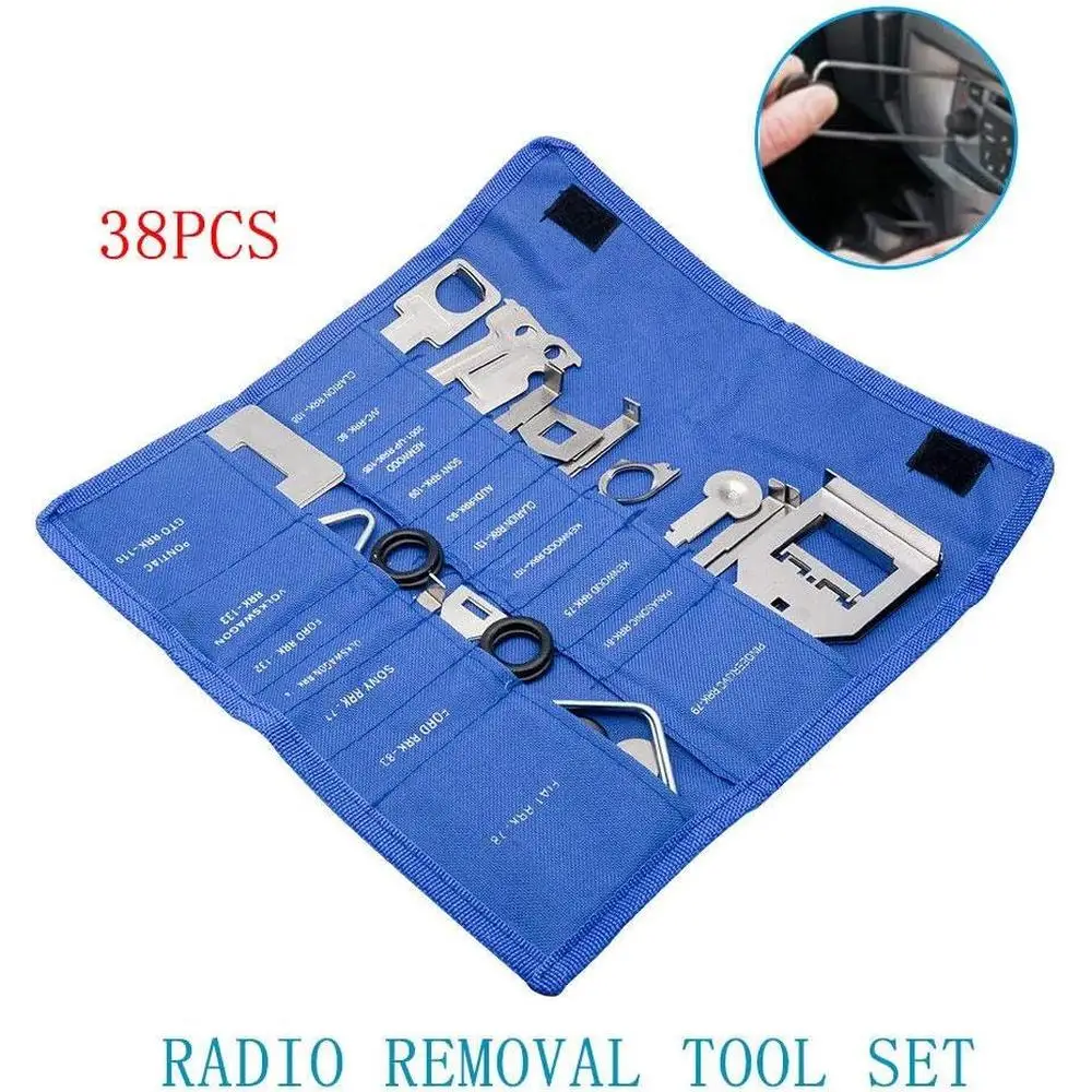 38 PCS Trim Removal Tool Set Car Stereo Release Radio Removal Keys Tool Kit CD Head Unit Auto CD disassembly tool Universal