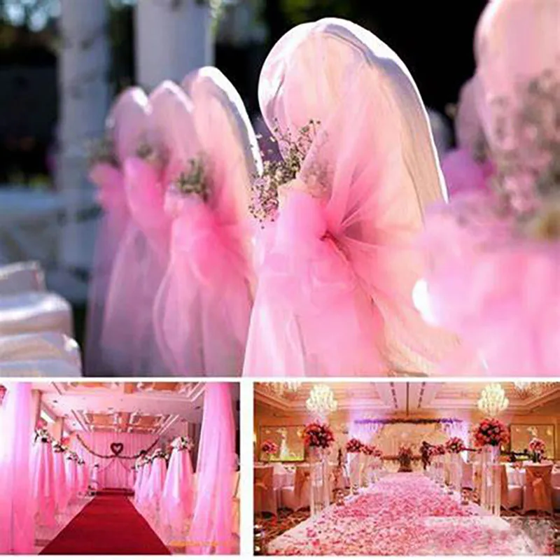 10M Organza Fabric Crystal Shining Tulle Roll for Wedding Decoration Romantic Organza Wedding Party DIY Fabric Accessories