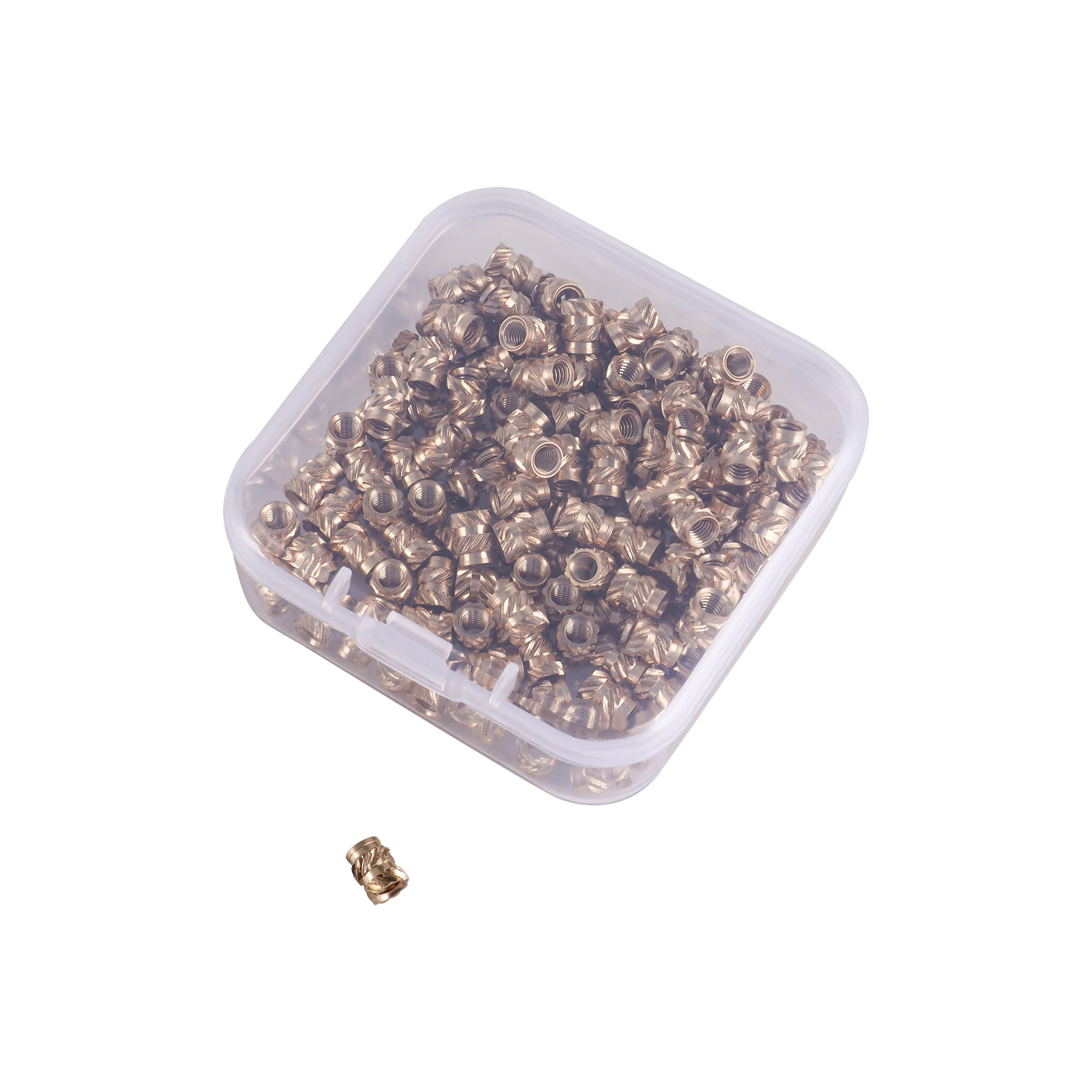 M2 m3 m4 m5 inserções de bronze porcas rosca serrilhada embutida inserções de cobre de derretimento quente porcas rosqueadas conjunto de calor inserção resistente embutido
