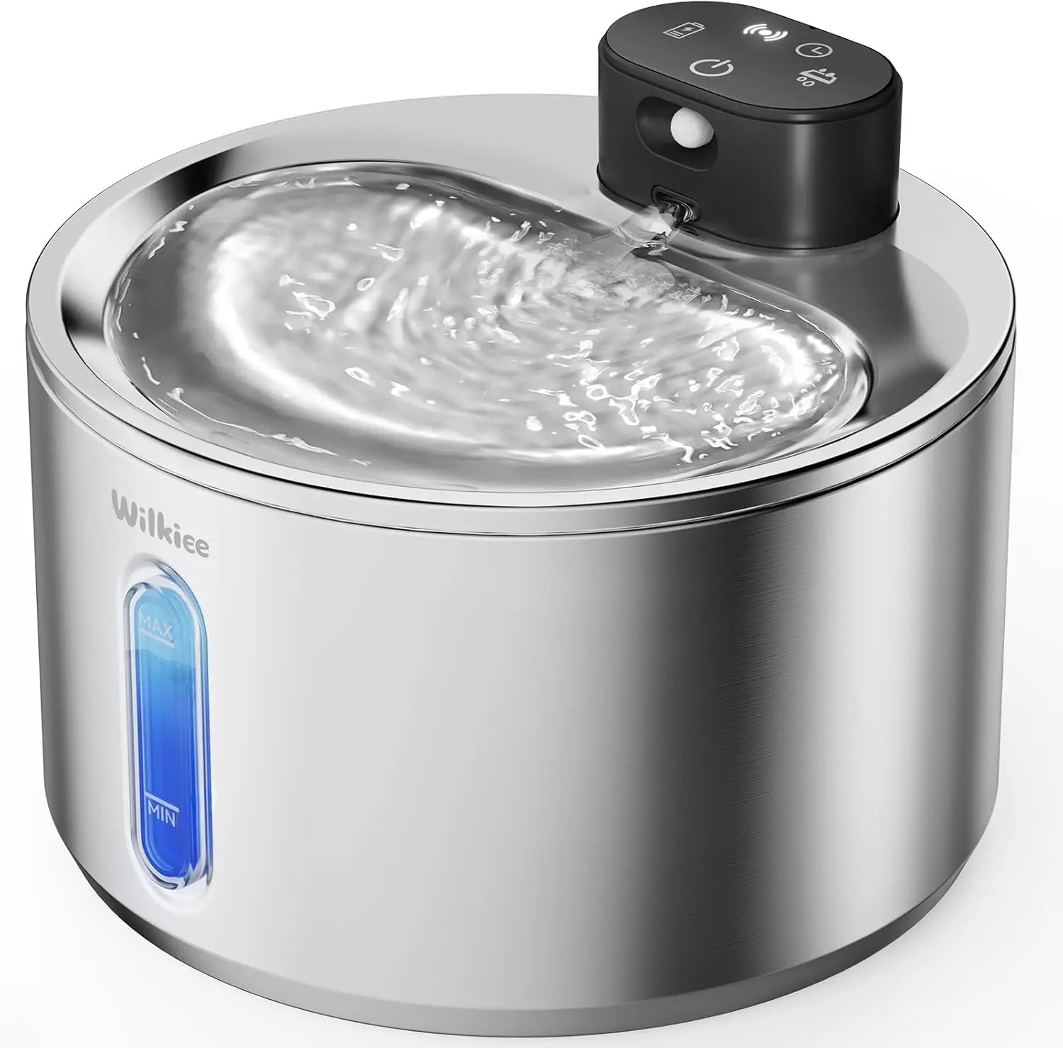 

Wireless Cat Water Fountain, 4L Stainless Steel Battery Operated Pet Dispenser for Cats & Dogs Indoor with Filters