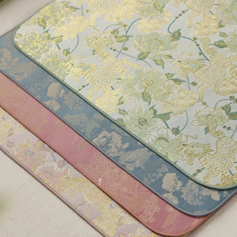 Brocade Velvet Felt Mat Large Premium Dual Side Calligraphy Painting Desk Pad Felt Pads Chinese Writing Art Stationery Organizer
