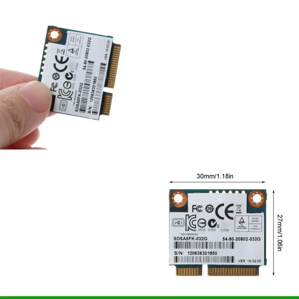

U55C ПК Компьютерный адаптер Карты-конвертер половинного размера MSATA 32G SDSA5FK-032G
