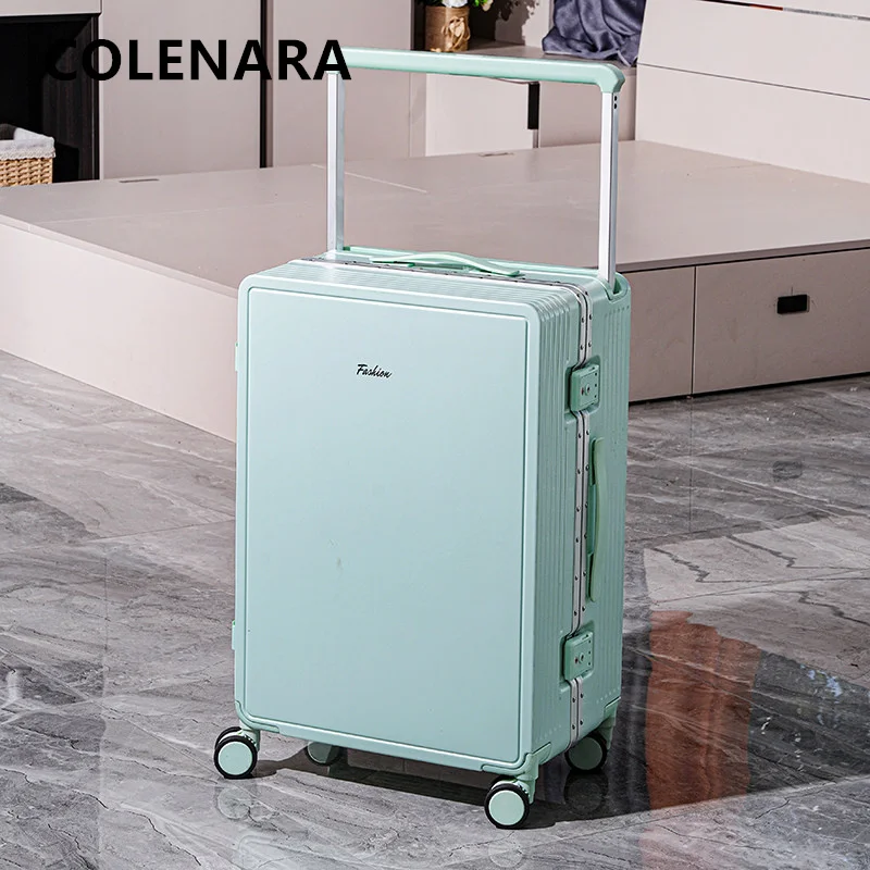 COLENARA Breiter Koffer mit universellen Rollen, 20 Zoll, für Damen und Herren, robuste Reisetasche mit Zahlenschloss