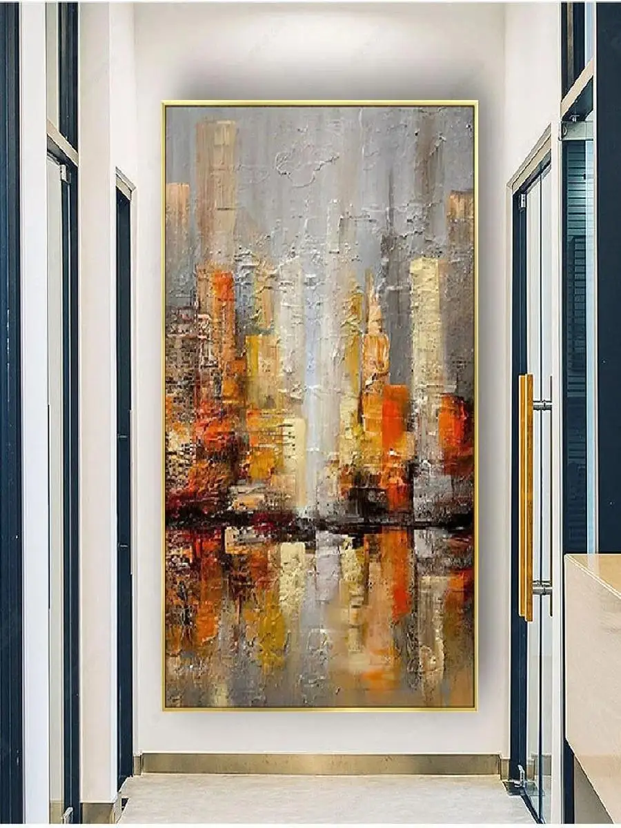 لوحة زيتية تجريدية مرسومة باليد على قماش ، لوحة فنية جدارية كبيرة حديثة لديكور غرفة المعيشة ، عمل فني فريد للمنزل