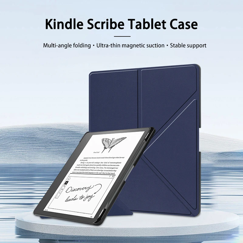 

EBook Protective Case for Amazon Kindle Scribe Drop Protective Case 10.2 inch Reader Leather Case Auto Adsorption Thin Simple