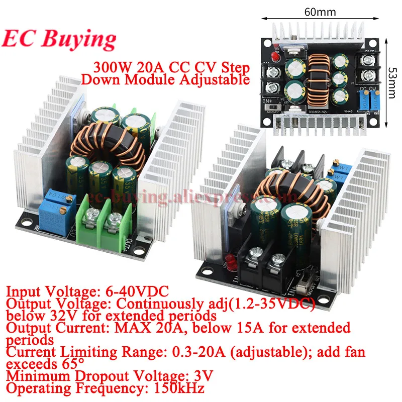300W 20A DC-DC Buck…