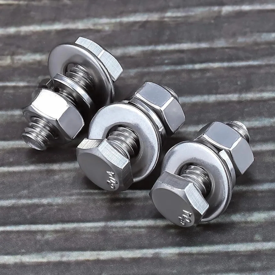 1 420 x 1 2 "10 set di bulloni esagonali in acciaio inossidabile viti con dadi piatto Washe Lock Washe 304 SS 188 esagonale completamente filettatura macchina