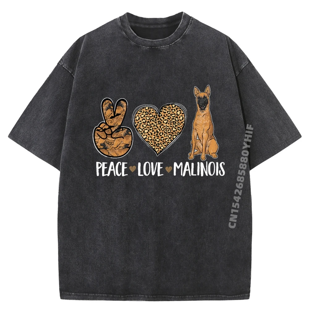 

Peace Love Malinois Belgian Shepherd Belgian Malinois Camisas Basicas Hombre Adult Luxury Designer Washed Shirt