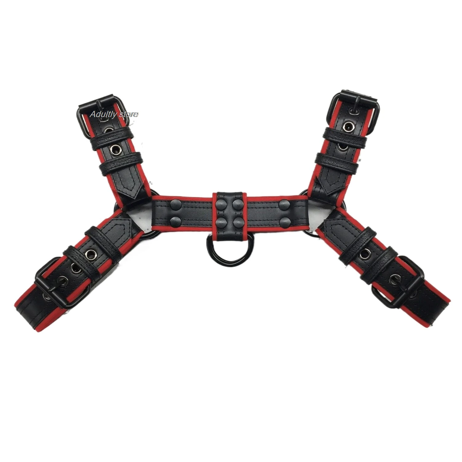 

Men's Genuine Cow Leather Bondage Harness - Adjustable Chest Strap for Fetish Play