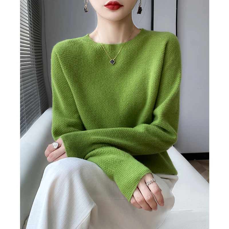 

Cashmere sweater women's sweater pure 100% merino wool 2023 winter fashion round neck shirt autumn warm pullover