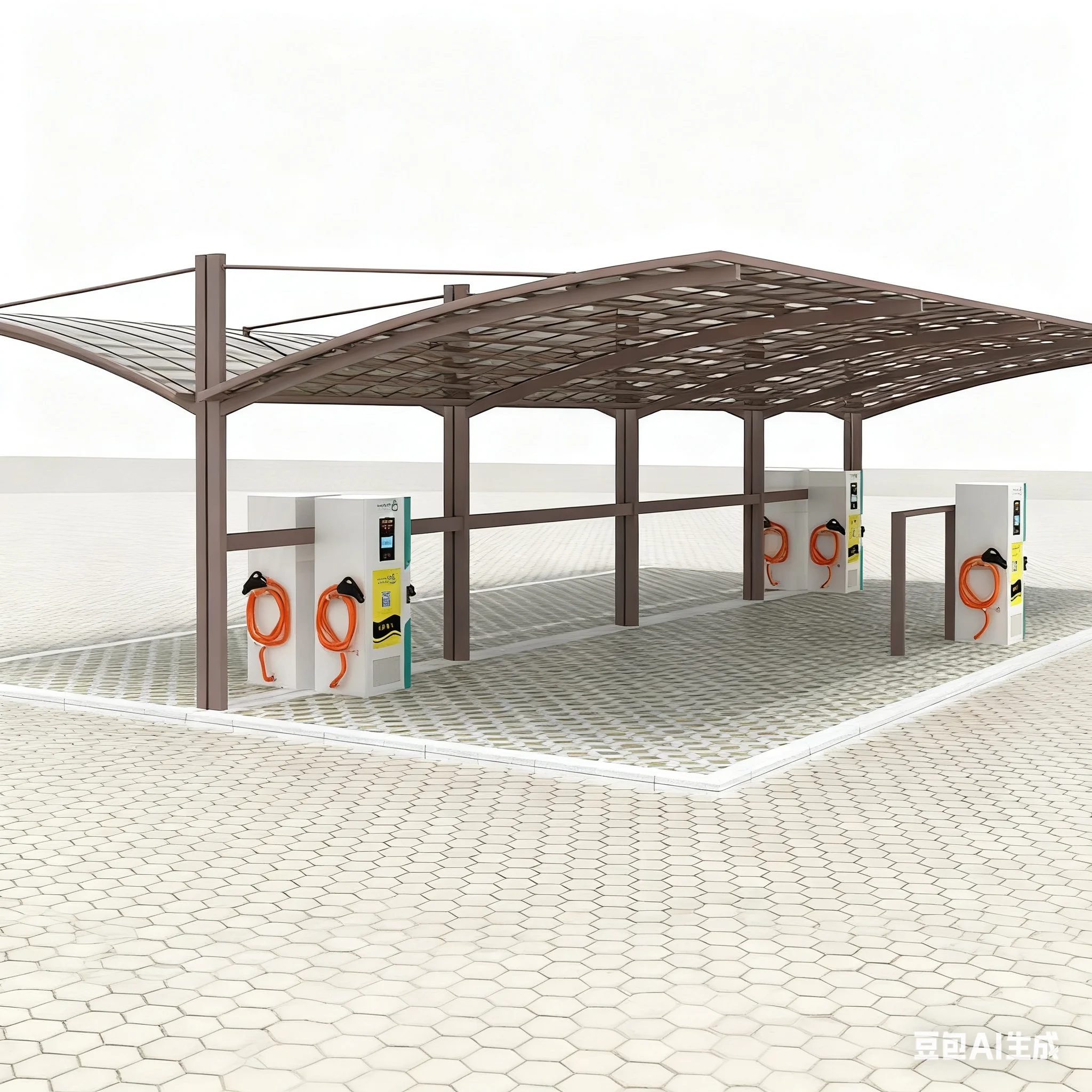 European Style S-Shaped Aluminum Carport - Villa Outdoor Parking Shed for Bicycle Electric Bike