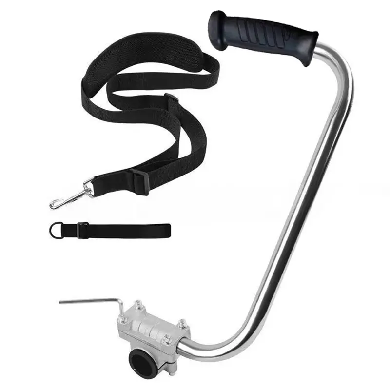 ABKS-Aluminum Handle Extension For Universal Lawn Mower-Ergonomic Design For Enhanced Lawn Care Grip Handles + Shoulder Straps