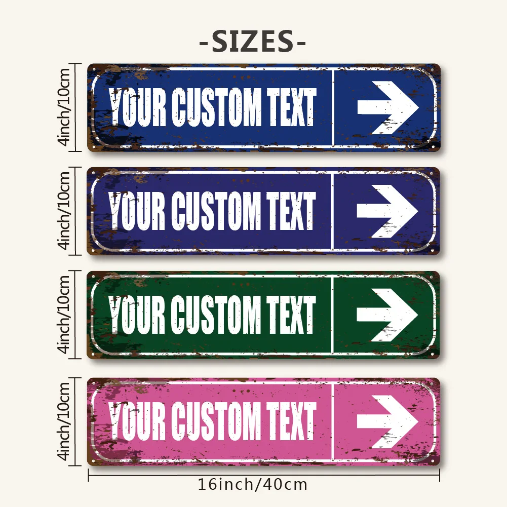 1pc Personalized Custom Arrow Metal Street Sign with Your Text for Home Man Cave Business Decor Durable Hanging Metal Sign