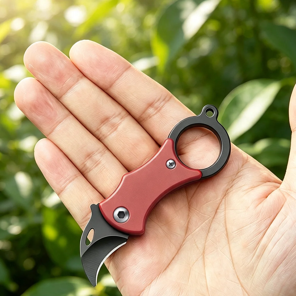 Mini Folding Knife Portable Pocket Knife Camping Food Processing Food Construction Repair Outdoor Equipment Keychain Hole