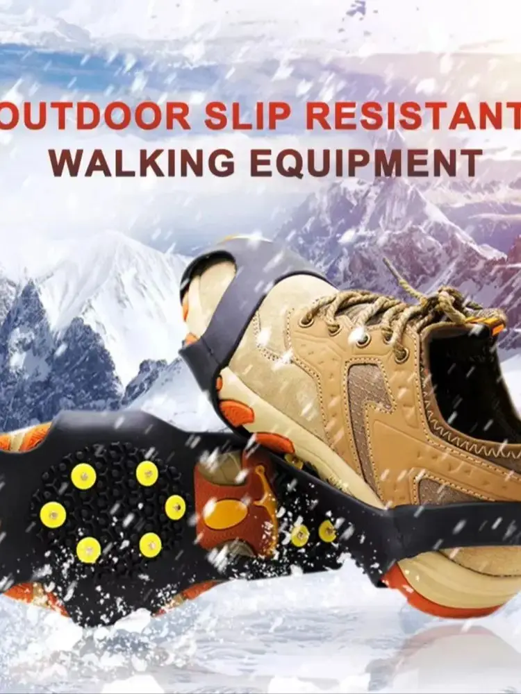 Couvre-chaussures à griffes de neige en plein air pour hommes et femmes, crampons d'escalade à 10 dents, crampons d'escalade antidérapants, accessoires de randonnée