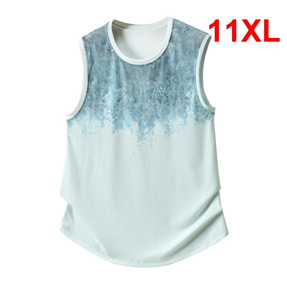 

Summer Tank Tops Men 11XL 10XL Plus Size Sleeveless Shirt Fashion Gradient Tank Tops Big Size 10XL 11XL