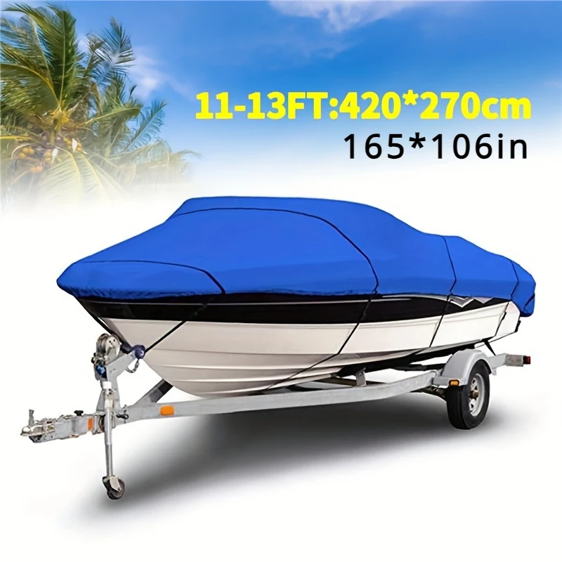 Universal Heavy Duty Fishing Ski Boat Cover for 11-22' V-Hull Waterproof Sun Protection UV Protection Boat Cover
