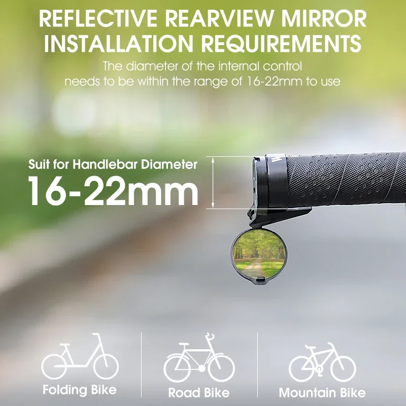 WEST BIKING Road Bike Rearview Mirror Folding Hidden Type MTB Handlebar Rear View Mirror Bicycle Grip Plug Cycling Accessories