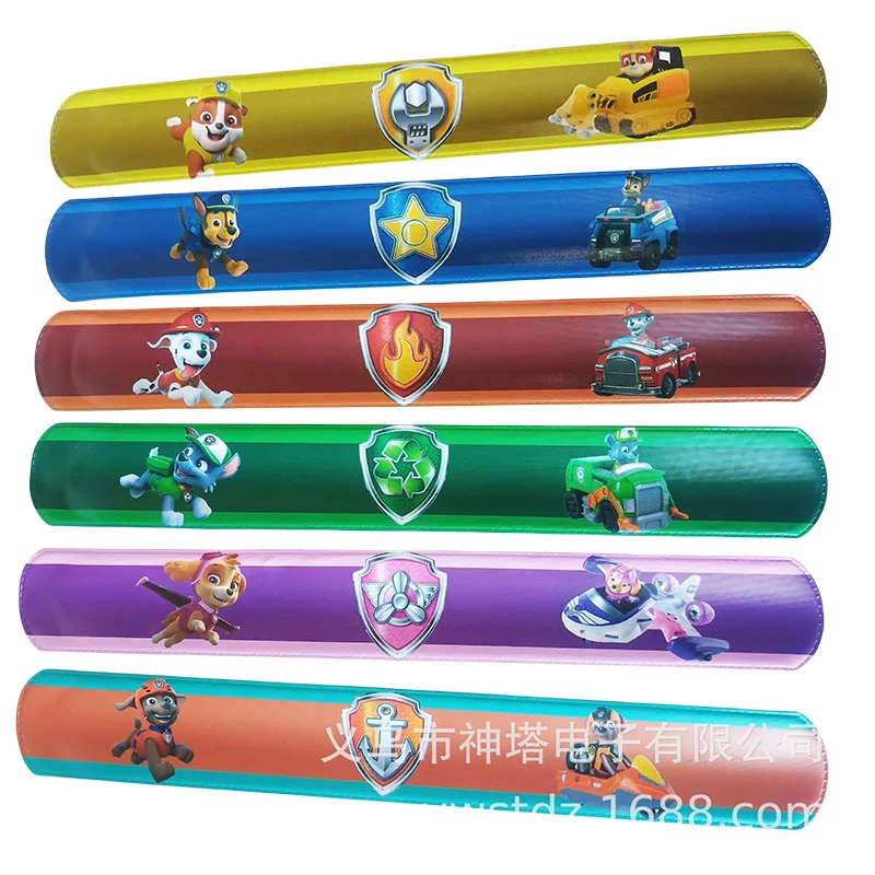 Pulsera de personajes de la patrulla canina para niños, 12 piezas, Chase, Aariety, Anime, Pat Circle, juguetes educativos, regalo de cumpleaños