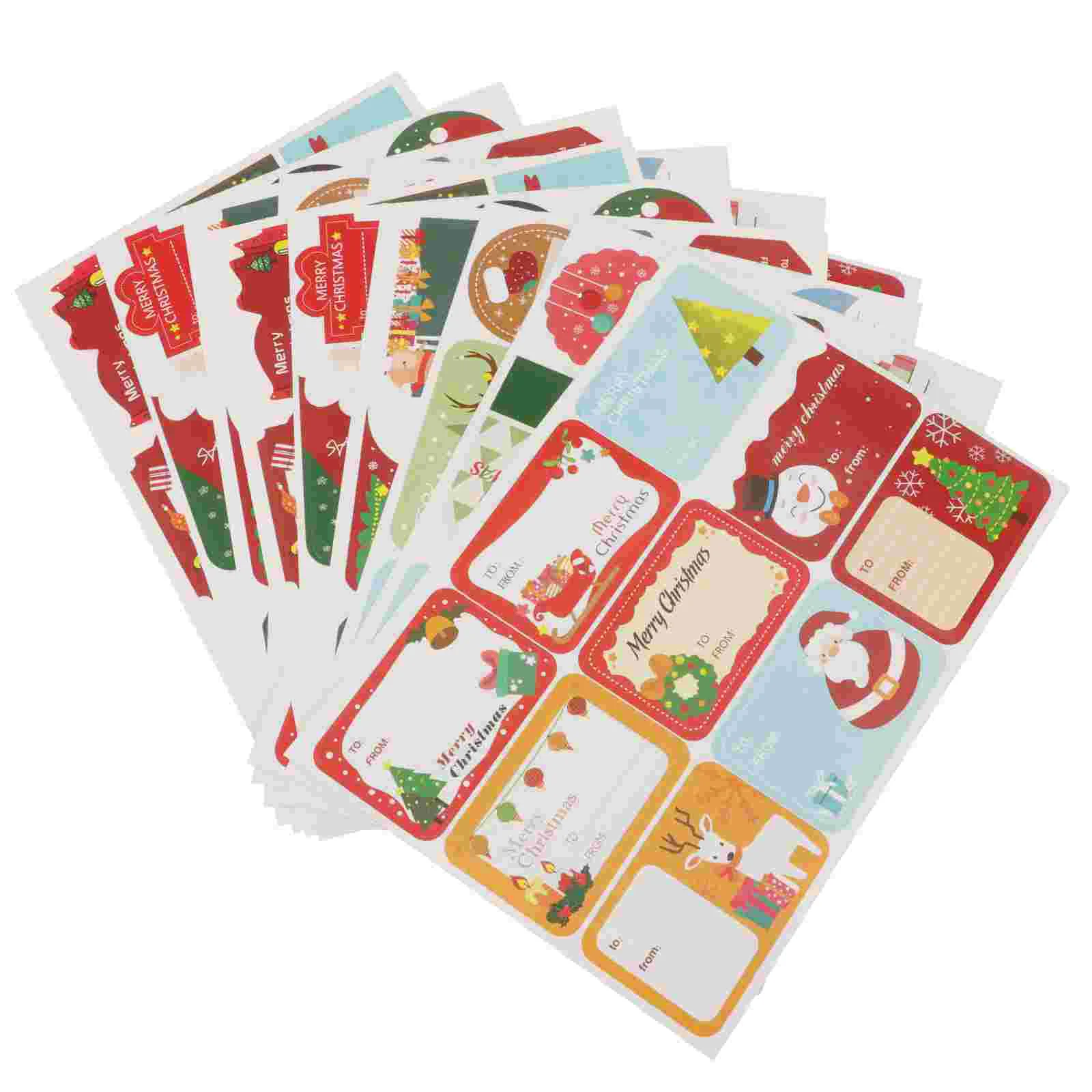 

Christmas Label Stickers Paper Sticky Labels Name Tag Decoration Tags Self Adhesive Gift